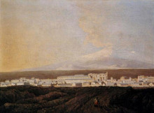 Картина "a view of mount etna and a nearby town" художника "райт джозеф"