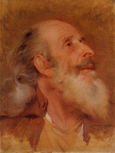 Картина "study of john staveley&#39;s head" художника "райт джозеф"