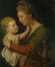 Копия картины "portrait of jane darwin and her son william brown darwin" художника "райт джозеф"