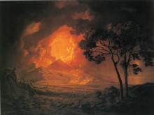 Копия картины "an eruption of mount vesuvius, with the procession of st. januariu&#39;-s head" художника "райт джозеф"