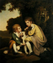 Репродукция картины "thomas and joseph pickford as children" художника "райт джозеф"