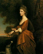 Репродукция картины "portrait of a girl in a tawny colored dress" художника "райт джозеф"