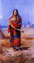 Репродукция картины "indian squaw" художника "рассел чарльз марион"