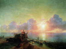 Копия картины "купание овец" художника "айвазовский иван"