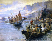 Картина "lewis and clark on the lower columbia" художника "рассел чарльз марион"