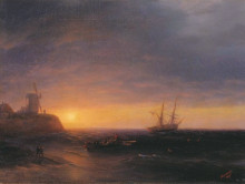 Картина "закат на море" художника "айвазовский иван"