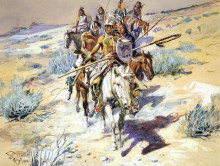 Копия картины "return of the warriors" художника "рассел чарльз марион"