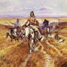 Картина "when the plains were his" художника "рассел чарльз марион"