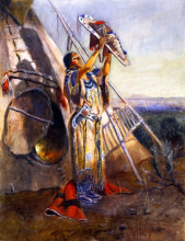 Копия картины "sun worship in montana" художника "рассел чарльз марион"