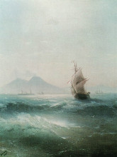 Копия картины "неаполитанский залив. вид везувия" художника "айвазовский иван"
