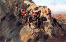 Репродукция картины "scouting the enemy" художника "рассел чарльз марион"