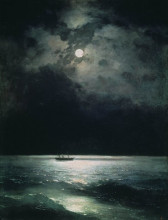 Репродукция картины "ночь на черном море" художника "айвазовский иван"