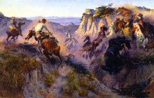 Копия картины "wild horse hunters [no. 2]" художника "рассел чарльз марион"
