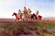 Копия картины "return of the war party" художника "рассел чарльз марион"