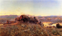 Репродукция картины "when the land belonged to god" художника "рассел чарльз марион"