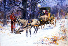Копия картины "old christmas in new england" художника "рассел чарльз марион"