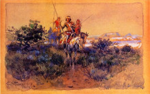 Картина "return of the navajos" художника "рассел чарльз марион"