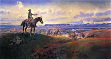 Репродукция картины "charles m. russell and his friends" художника "рассел чарльз марион"