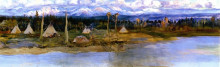 Картина "kootenai camp on swan lake (unfinished)" художника "рассел чарльз марион"