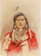Репродукция картины "portrait of an indian" художника "рассел чарльз марион"