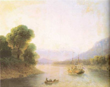Копия картины "река риони. грузия" художника "айвазовский иван"