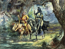 Копия картины "knight and jester" художника "рассел чарльз марион"