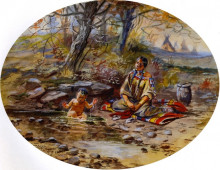 Картина "the bath" художника "рассел чарльз марион"