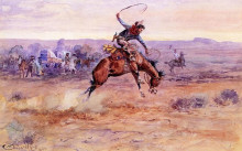 Копия картины "bucking bronco" художника "рассел чарльз марион"