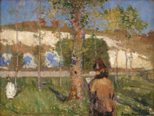 Копия картины "madame sisley on the banks of the loing at moret" художника "расселл джон питер"
