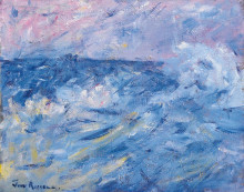 Копия картины "stormy sky and sea, belle ile, off brittany" художника "расселл джон питер"