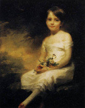 Копия картины "little girl holding flowers, portrait of nancy graham" художника "реборн генри"