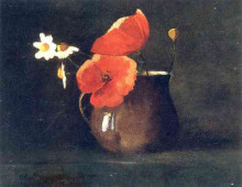 Репродукция картины "flowers in green vase" художника "редон одилон"