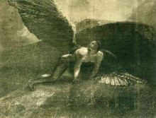 Копия картины "fallen angel" художника "редон одилон"