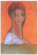 Копия картины "woman with veil" художника "редон одилон"