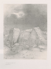 Репродукция картины "and he discerns an arid, knoll-covered plain (plate 7)" художника "редон одилон"