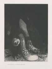 Картина "flowers fall and the head of a python appears (plate 5)" художника "редон одилон"
