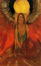 Репродукция картины "the flame (goddess of fire)" художника "редон одилон"