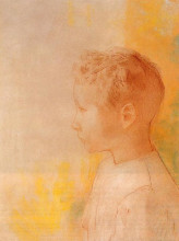 Репродукция картины "portrait of the son of robert de comecy" художника "редон одилон"