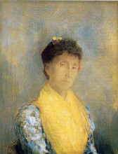 Копия картины "woman with a yellow bodice" художника "редон одилон"
