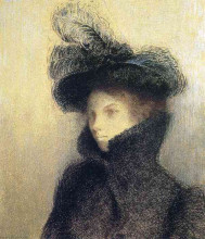 Репродукция картины "portrait of marie botkine" художника "редон одилон"