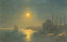 Копия картины "лунная ночь на босфоре" художника "айвазовский иван"