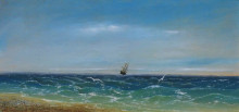 Репродукция картины "парусник в море" художника "айвазовский иван"