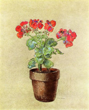 Картина "geraniums" художника "редон одилон"