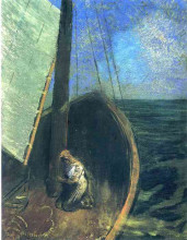 Репродукция картины "the boat" художника "редон одилон"
