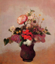 Репродукция картины "flowers in aa brown vase" художника "редон одилон"
