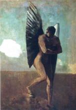 Репродукция картины "fallen angel looking at at cloud" художника "редон одилон"