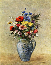 Репродукция картины "flowers in a vase with one handle" художника "редон одилон"