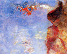 Репродукция картины "the fallen angel" художника "редон одилон"