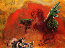 Копия картины "pegasus and the hydra" художника "редон одилон"