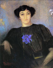 Картина "portrait of madame gustave fayet" художника "редон одилон"